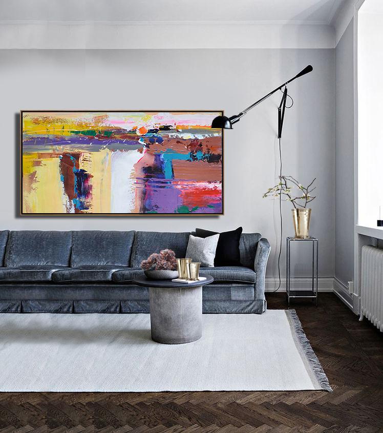 Panoramic Palette Knife Contemporary Art #L6D - Click Image to Close